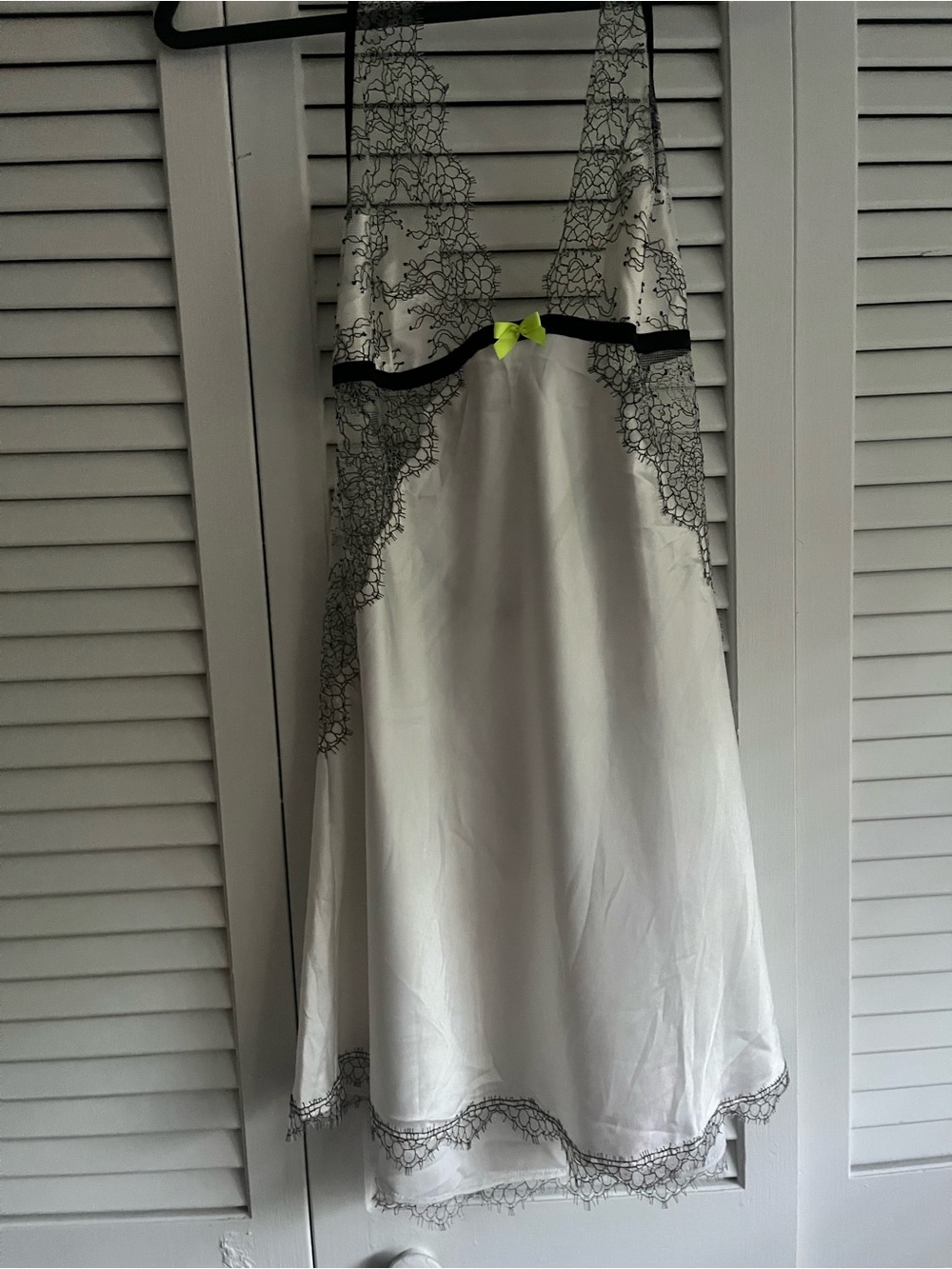 Victoria's Secret White Slip with Black Lace Trim